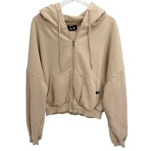 POPFLEX Zip Cloud Hoodie S/M Oversized Zip Up Sweatshirt Dropped Shoulder